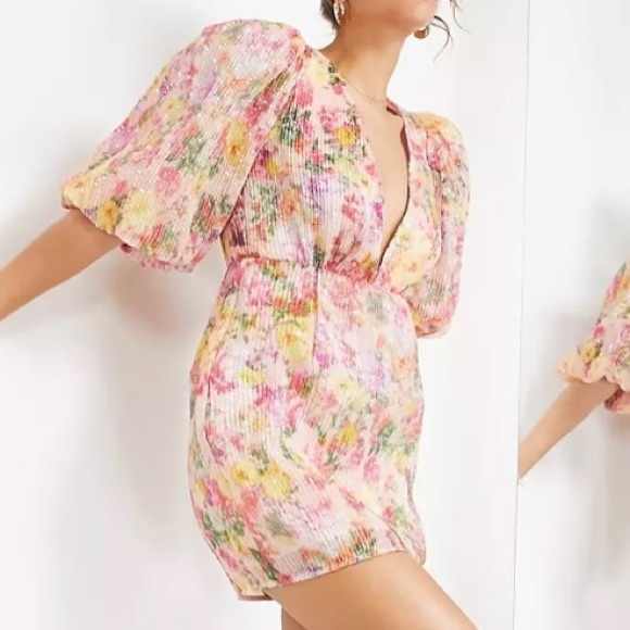 Asos Edition Puff Sleeve Mini Dress In 